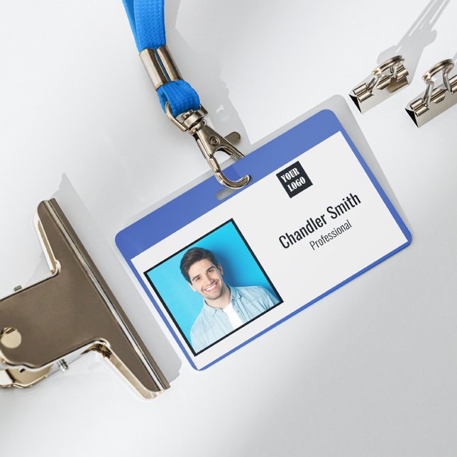 Custom Employee with Photo, Bar Code, Logo, Name  Badge (Creator Uploaded)