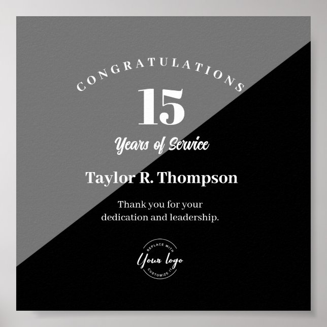 Custom Employee years of service recognition logo Poster (Front)