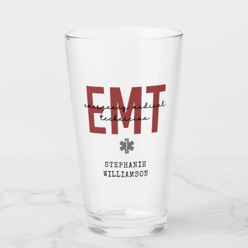 Custom EMT Emergency Medical Technician Glass