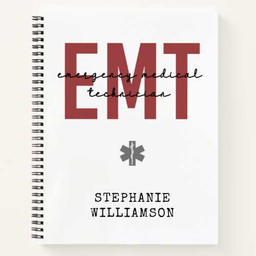 Custom EMT Emergency Medical Technician Notebook