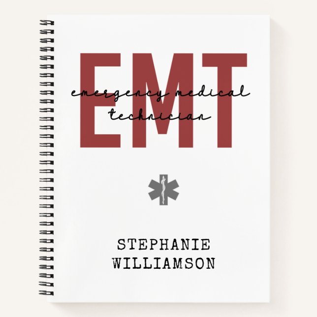 Custom EMT Emergency Medical Technician Notebook (Front)