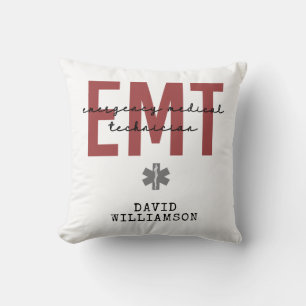 Custom EMT Emergency Medical Technician Throw Pillow