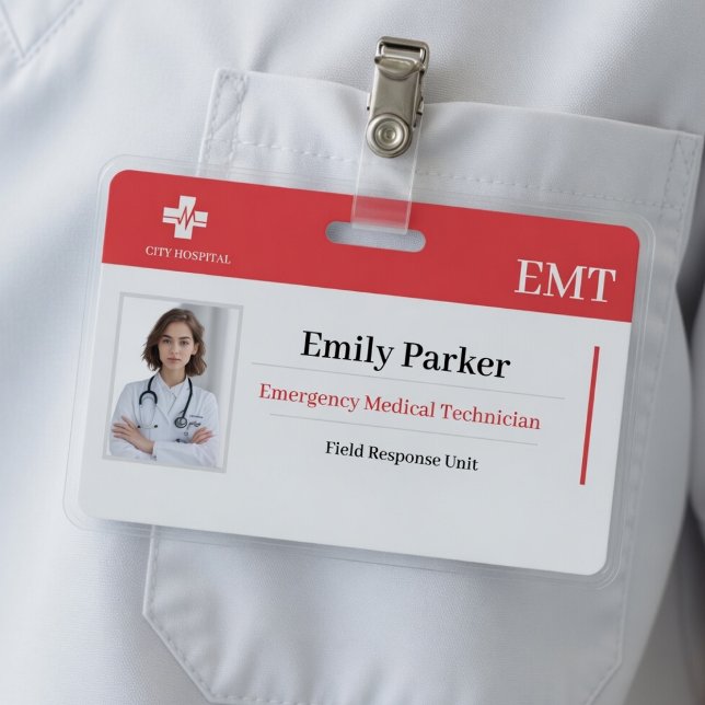 Custom EMT ID Badge Template | Emergency Medical  (Creator Uploaded)