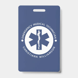 Custom EMT Symbol Emergency Medical Technician Badge