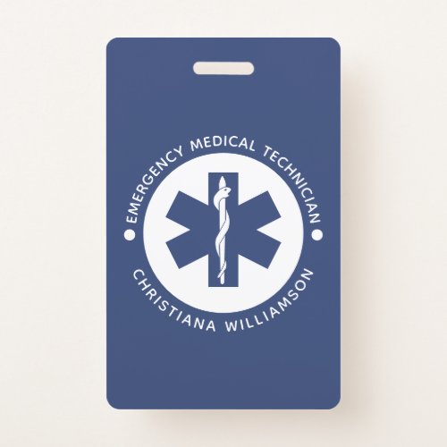 Custom EMT Symbol Emergency Medical Technician Badge