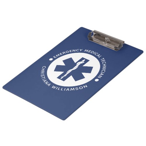 Custom EMT Symbol Emergency Medical Technician Clipboard