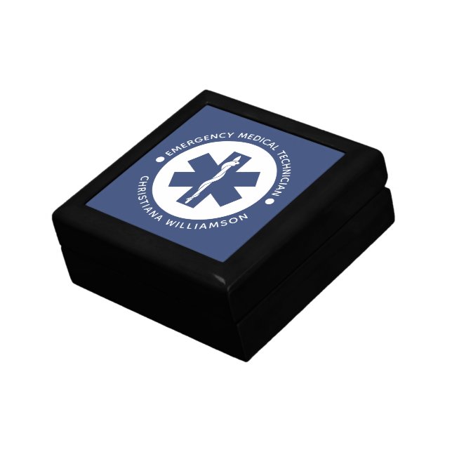 Custom EMT Symbol Emergency Medical Technician Gift Box (Side)