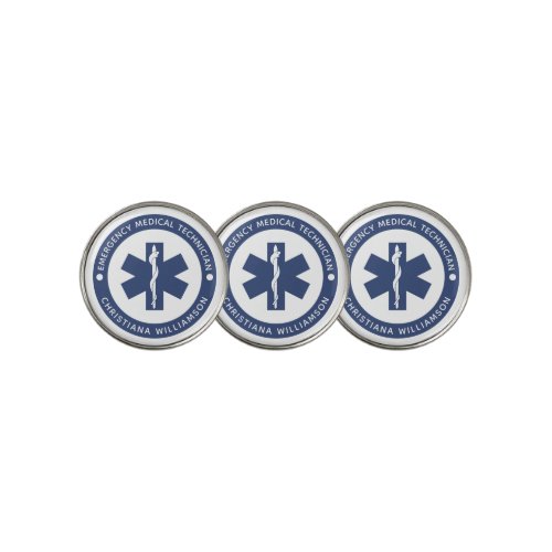 Custom EMT Symbol Emergency Medical Technician Golf Ball Marker