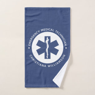Custom EMT Symbol Emergency Medical Technician Hand Towel