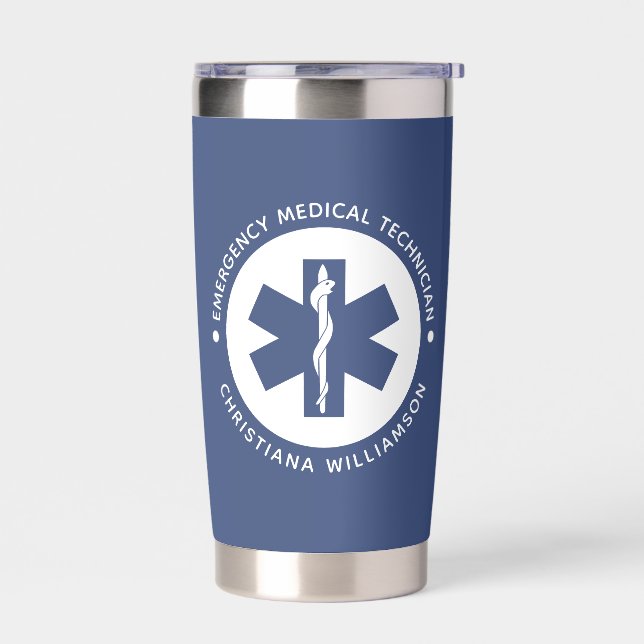 Custom EMT Symbol Emergency Medical Technician Insulated Tumbler (Left)