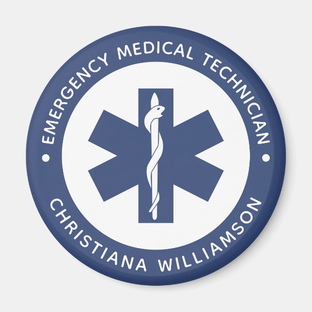 Custom EMT Symbol Emergency Medical Technician Magnet (Front)