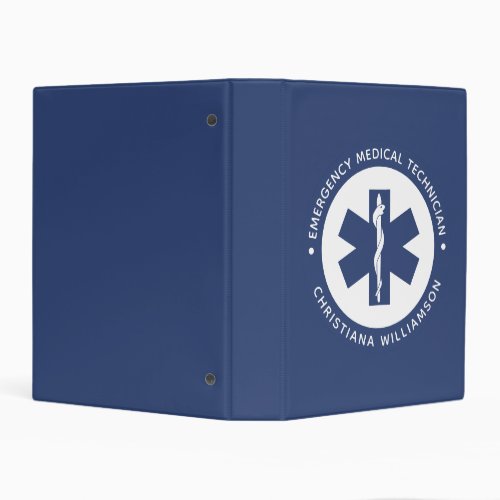 Custom EMT Symbol Emergency Medical Technician Mini Binder