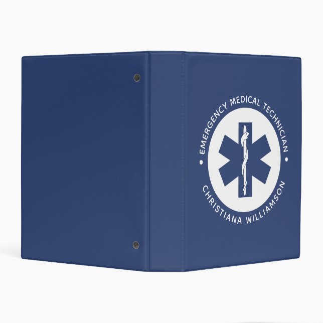 Custom EMT Symbol Emergency Medical Technician Mini Binder (Background)