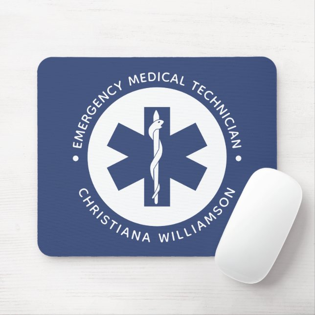 Custom EMT Symbol Emergency Medical Technician Mouse Pad (With Mouse)