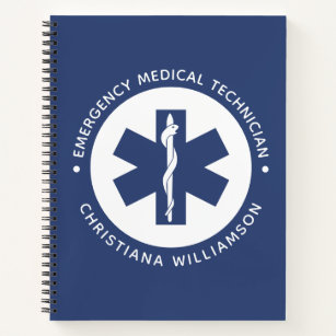Custom EMT Symbol Emergency Medical Technician Notebook