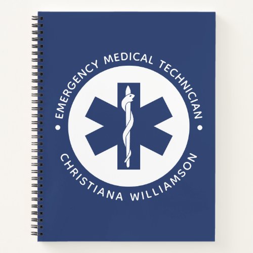 Custom EMT Symbol Emergency Medical Technician Notebook