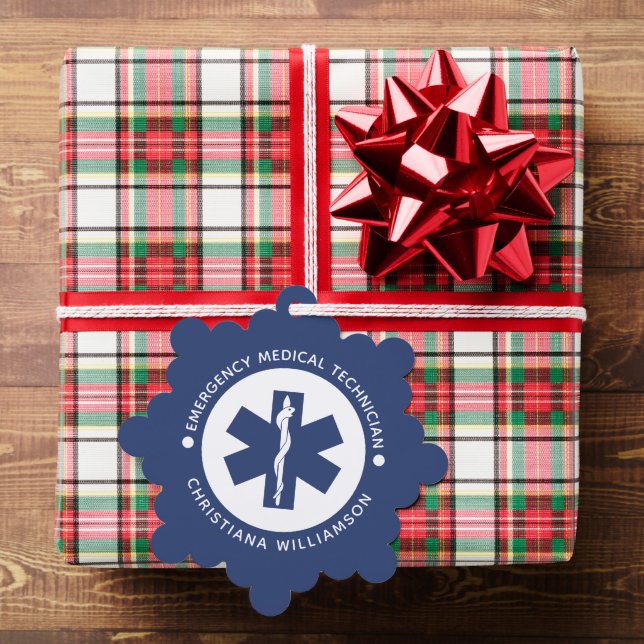 Custom EMT Symbol Emergency Medical Technician Ornament Card (Insitu (Gift))