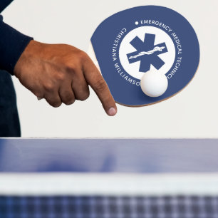 Custom EMT Symbol Emergency Medical Technician Ping Pong Paddle