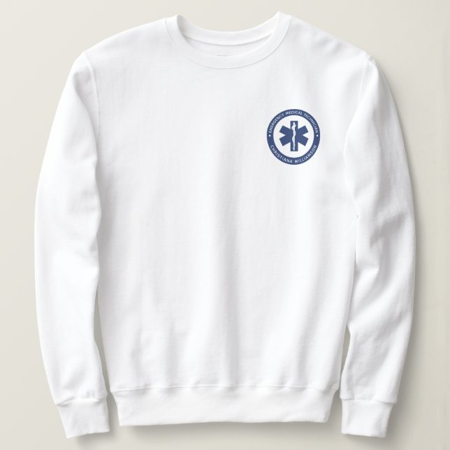 Custom EMT Symbol Emergency Medical Technician Sweatshirt (Design Front)