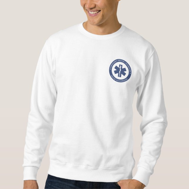 Custom EMT Symbol Emergency Medical Technician Sweatshirt (Front)