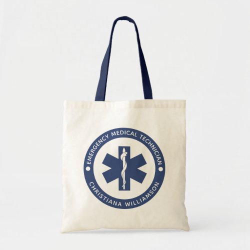Custom EMT Symbol Emergency Medical Technician Tote Bag