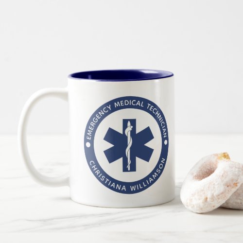 Custom EMT Symbol Emergency Medical Technician Two_Tone Coffee Mug