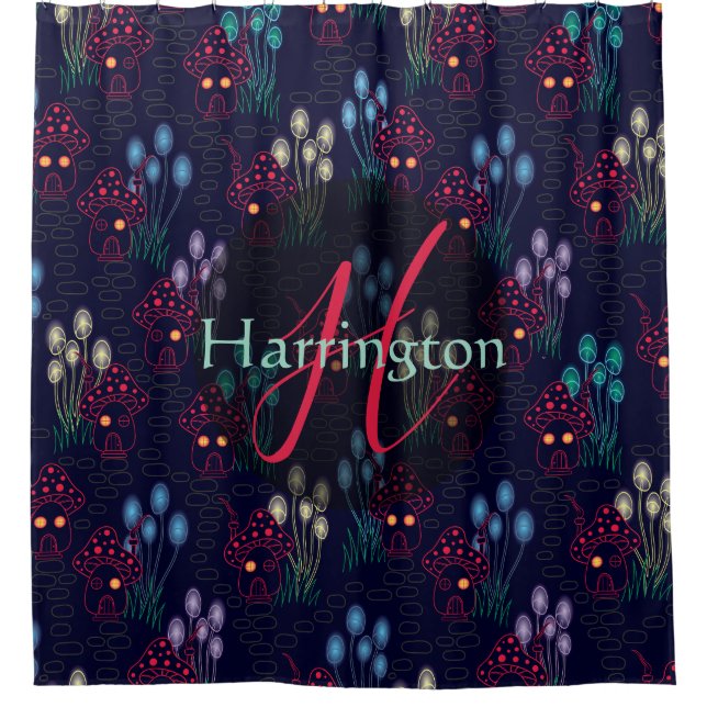 Custom Enchanted Mushroom Forest  Shower Curtain (Front)