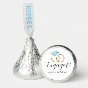 Custom Engaged Blue Diamond Wedding Rings Hershey®'s Kisses®