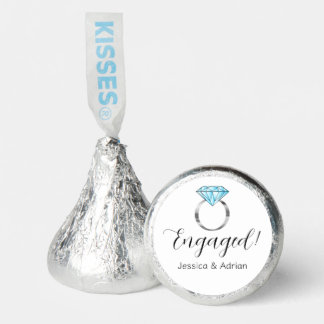 Custom Engaged Blue Silver Diamond Ring Engagement Hershey®'s Kisses®