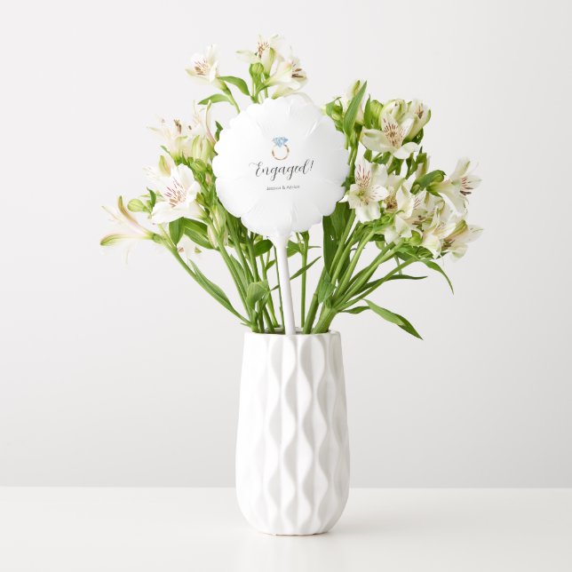 Custom Engaged Diamond Ring Engagement Party Balloon (Vase)