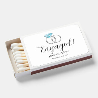 Custom Engaged Silver Diamond Wedding Rings Matchboxes
