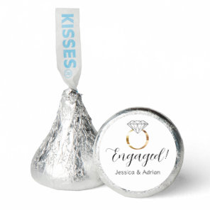 Custom Engaged White Diamond Ring Engagement Hershey®'s Kisses®