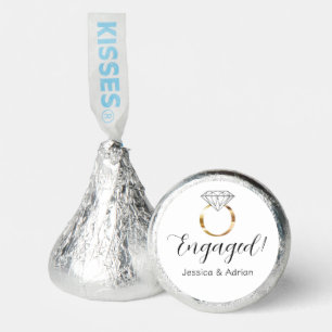 Custom Engaged White Diamond Ring Engagement Hershey®'s Kisses®