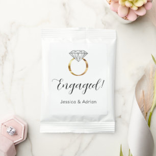 Custom Engaged White Diamond Ring Engagement Margarita Drink Mix