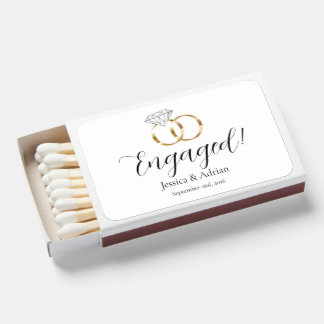 Custom Engaged White Diamond Wedding Rings Matchboxes