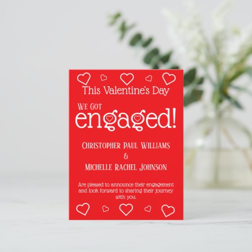 Custom Engagement Announcement Valentines