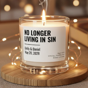 Custom engagement candle gift for bride and groom