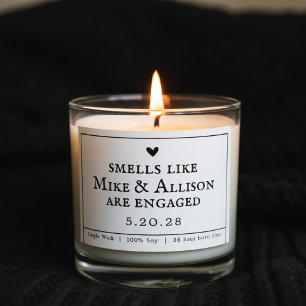 Custom Engagement Candle Gift for Bride & Groom