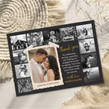 Custom Engagement Favor Card, Retro Photo Collage
