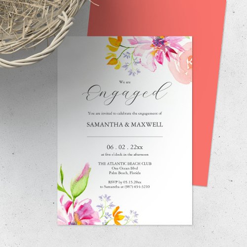 Custom Engagement Invitations Floral Theme