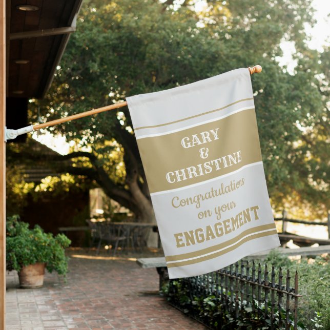  Custom Engagement party weatherproof House Flag (In SItu)