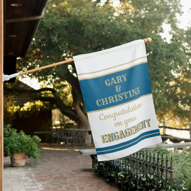  Custom Engagement party weatherproof House Flag (In SItu)