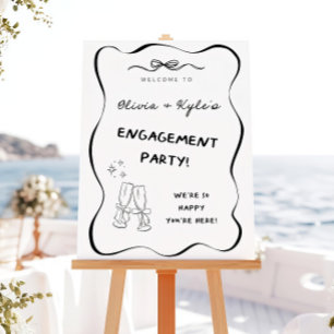 Custom Engagement Party Welcome Sign Template Edit