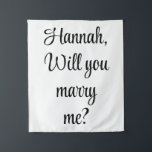 Custom Engagement Personalized Will you marry me Tapestry<br><div class="desc">custom engaged photo booth prop,  personalized will you marry me,  boyfriend proposal back drop sign,  unique wedding engagement backdrop idea,  marriage keepsake decor banner present,  customized he asked tapestry decoration,  girlfriend Christmas gift for her,  from him name Valentine's Day,  personalised pop the question party,  New Year's Eve birthday anniversary</div>