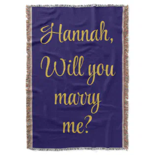 Custom Engagement Personalized Will you marry me Throw Blanket