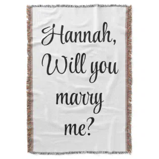 Custom Engagement Personalized Will you marry me Throw Blanket