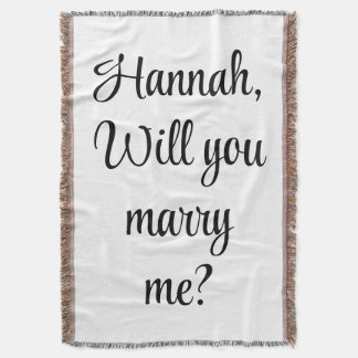 Custom Engagement Personalized Will you marry me Throw Blanket