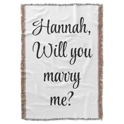 Custom Engagement Personalized Will you marry me Throw Blanket