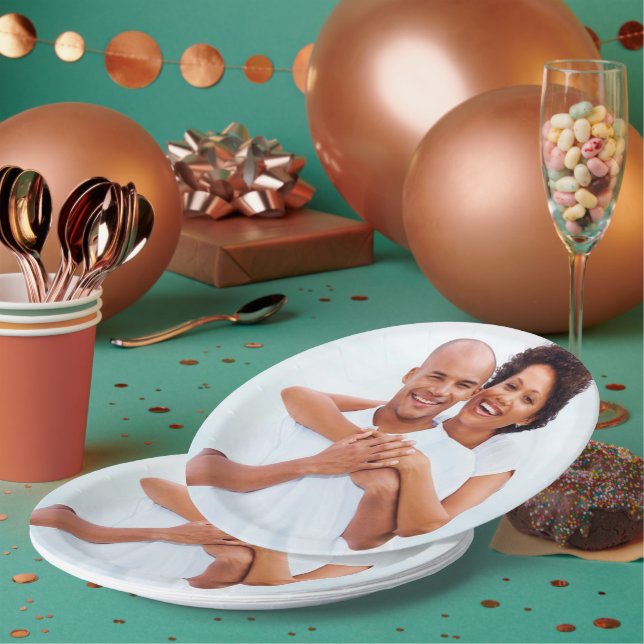 Custom Engagement Photo Paper Plates (Multi)