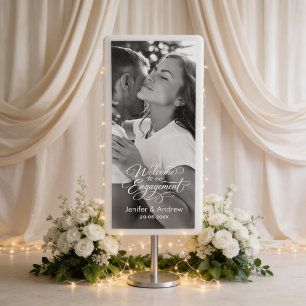 Custom engagement picture couples welcome vertical retractable banner